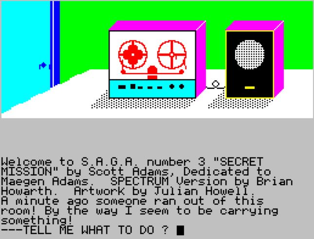 Secret Mission - ZX Spectrum game screenshot (1985) by Adventure International